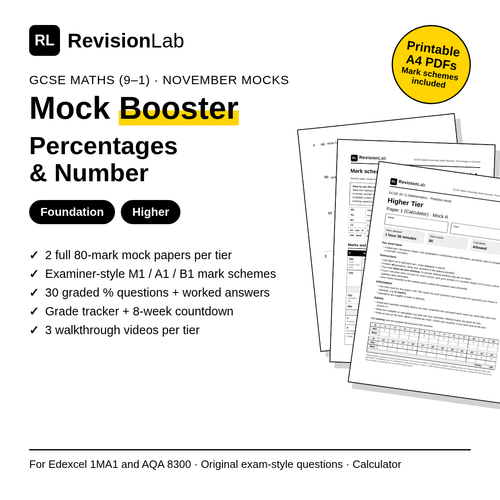 GCSE Maths Mock Booster: Percentages & Number cover