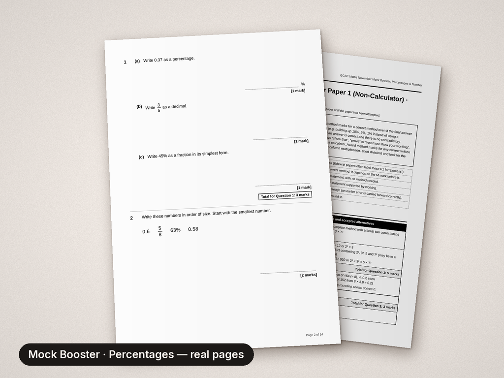Inside page 3 of GCSE Maths Mock Booster